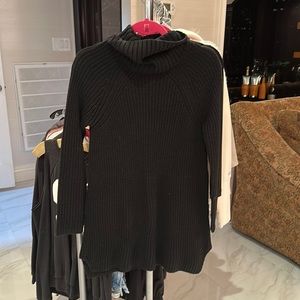 black turtle neck long sleeve sweater dress
